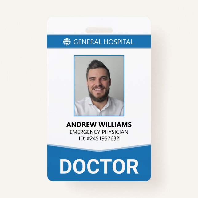 Tarjeta De Identificación ID del personal médico del hospital del médico (Anverso)