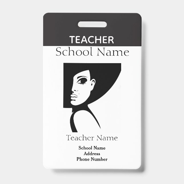 Tarjeta De Identificación ID del profesor (Anverso)