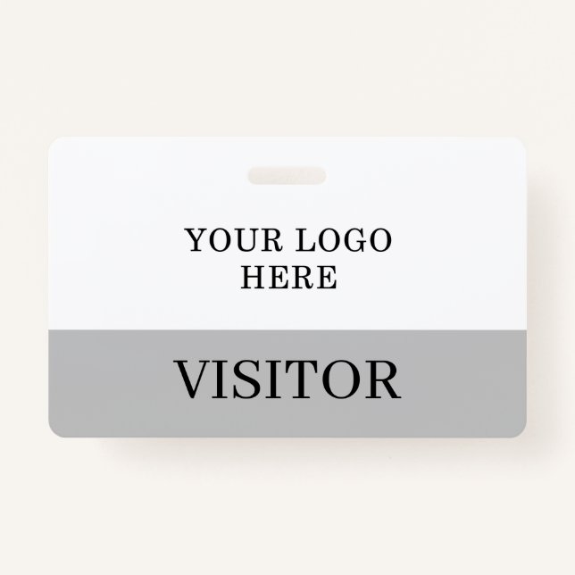 Tarjeta De Identificación ID del visitante en Personalizar horizontal blanco (Anverso)