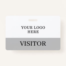 Tarjeta De Identificación ID del visitante en Personalizar horizontal blanco
