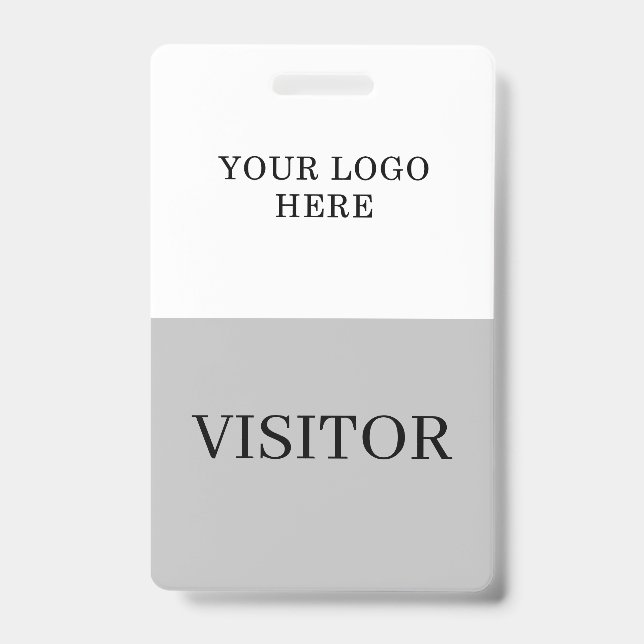 Tarjeta De Identificación ID del visitante en Personalizar vertical blanco y (Parte frontal)