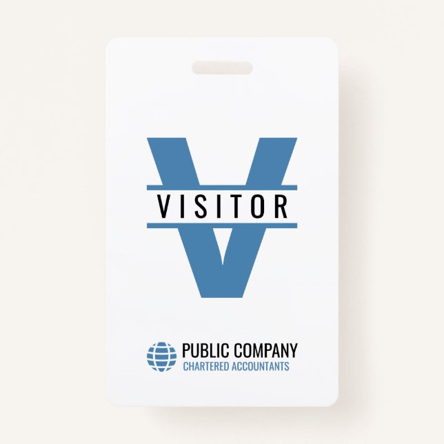 Tarjeta De Identificación ID del visitante moderno (Anverso)