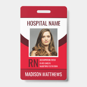 Tarjeta De Identificación Id. fotográfico de empleado médico personalizado