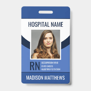 Tarjeta De Identificación Id. fotográfico de empleado médico personalizado
