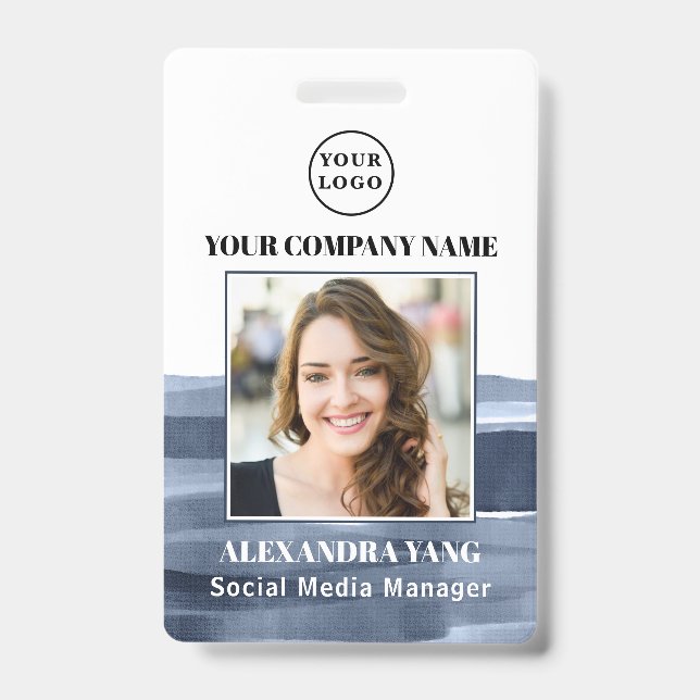 Tarjeta De Identificación Id. fotográfico de empresa de empleado personaliza (Front)