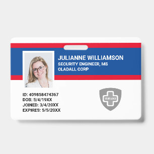 Tarjeta De Identificación Id. fotográfico de Personalizados, código de bar