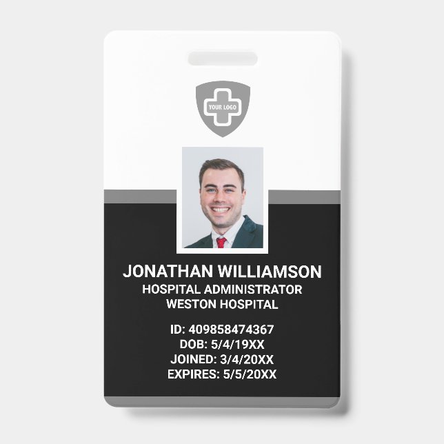 Tarjeta De Identificación Id. fotográfico de Personalizados, código de barra (Anverso)