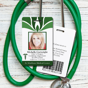 Tarjeta De Identificación ID Médico Personalizado para Empleado de Hospital