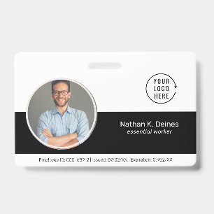 Tarjeta De Identificación ID Negro   ID de Foto de Empleado Seguridad de la 