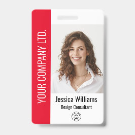 Tarjeta De Identificación ID personalizado rojo para empleados corporativos