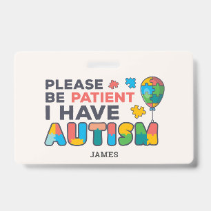 Tarjeta De Identificación ID personalizado Tengo autismo