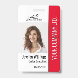 Tarjeta De Identificación ID rojo del personal corporativo personalizado