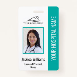 Tarjeta De Identificación ID vertical de foto de enfermero con licencia de L