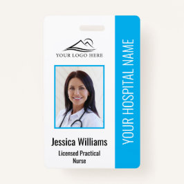 Tarjeta De Identificación ID vertical de foto de enfermero con licencia de L