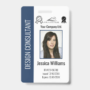 Tarjeta De Identificación Identificación azul de empleado corporativo person