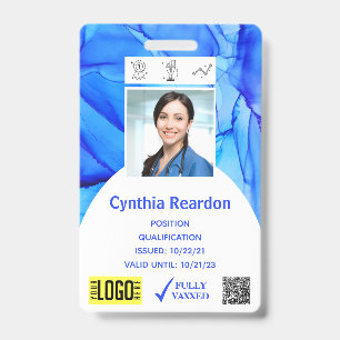 Tarjeta De Identificación Identificación clínica médica con código QR totalm