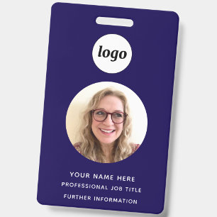 Tarjeta De Identificación Identificación con foto limpia profesional azul ma