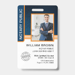 Tarjeta De Identificación Identificación de Agente de Firma de Préstamo Nota