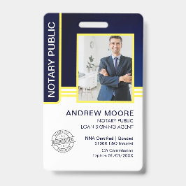 Tarjeta De Identificación Identificación de Agente de Firma de Préstamo Nota