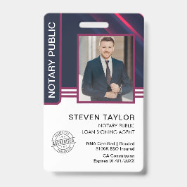 Tarjeta De Identificación Identificación de Agente de Firma de Préstamo Nota