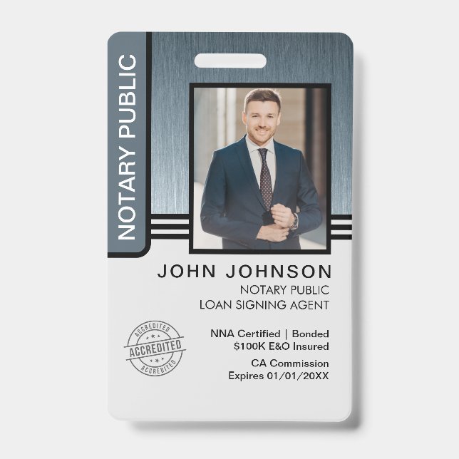 Tarjeta De Identificación Identificación de Agente de Firma de Préstamo Nota (Parte frontal)