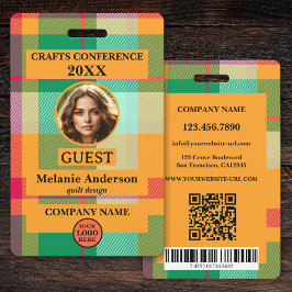 Tarjeta De Identificación Identificación de conferencia de cuadros coloridos