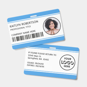 Tarjeta De Identificación Identificación de Empleado con Código de Barras y