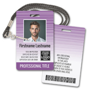 Tarjeta De Identificación Identificación de empleado con foto - rayas modern