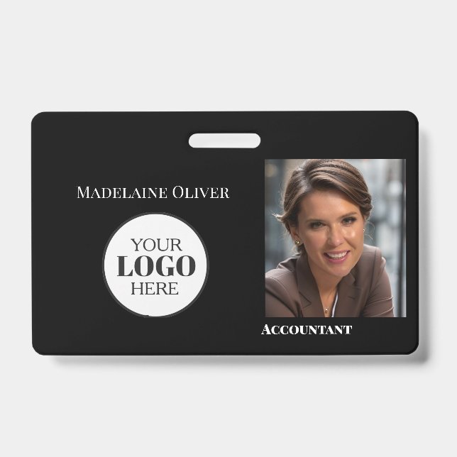 Tarjeta De Identificación Identificación de empleado contable Foto Insignia  (Parte frontal)