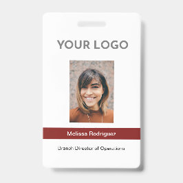 Tarjeta De Identificación Identificación de empleado de color burgundy corpo