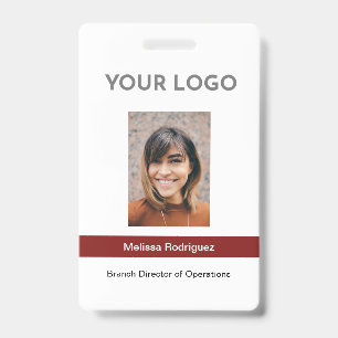 Tarjeta De Identificación Identificación de empleado de color burgundy corpo