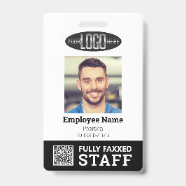 Tarjeta De Identificación Identificación de empleado de comercio en blanco y