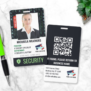 Tarjeta De Identificación Identificación de empleado de escudo de seguridad