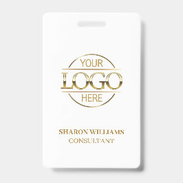 Tarjeta De Identificación Identificación de empleado de oro blanco con logot