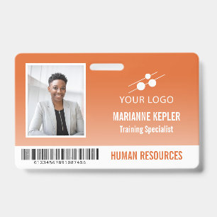 Tarjeta De Identificación Identificación de empleado del Hospital Orange Whi