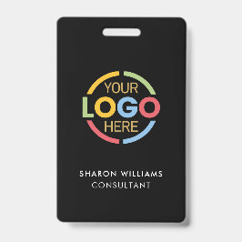 Tarjeta De Identificación Identificación de empleado en blanco y negro con l