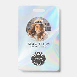 Tarjeta De Identificación Identificación de empleado holográfica con logotip