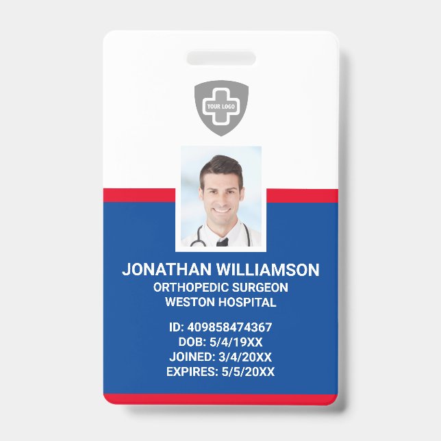 Tarjeta De Identificación Identificación de Empleado Personalizada, Código d (Parte frontal)