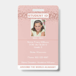 Tarjeta De Identificación Identificación de estudiante de educación en casa