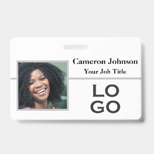 Tarjeta De Identificación Identificación de Foto Básica y Logotipo Personali