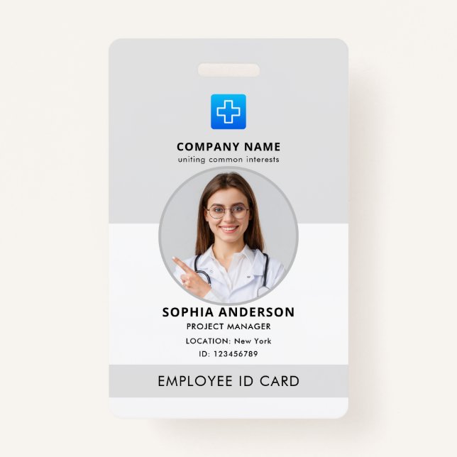 Tarjeta De Identificación Identificación de foto de asistente de enfermería  (Anverso)