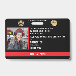 Tarjeta De Identificación Identificación de foto de empleado de bombero pers