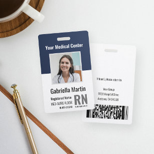 Tarjeta De Identificación Identificación de foto de empleado médico personal
