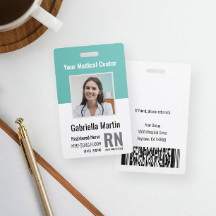 Tarjeta De Identificación Identificación de foto de empleado médico personal