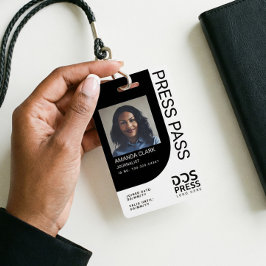 Tarjeta De Identificación Identificación de foto de pase de prensa moderno y
