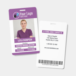 Tarjeta De Identificación Identificación de Foto del Personal del Hospital c