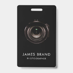 Tarjeta De Identificación Identificación de fotógrafo con lente de cámara ne