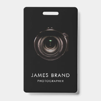 Tarjeta De Identificación Identificación de fotógrafo con lente de cámara ne
