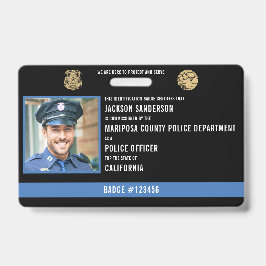 Tarjeta De Identificación Identificación de los agentes de policía encargado