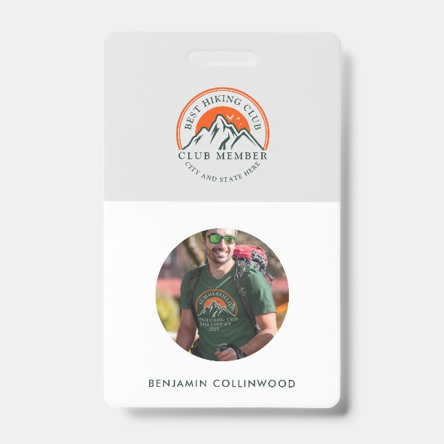 Tarjeta De Identificación Identificación de los socios de fotografía de club (Parte frontal)